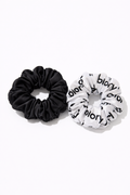 Set de Scrunchies Biory – Duo Esencial (Negro + Logo)